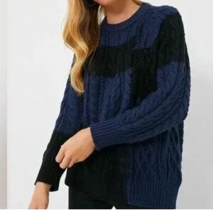 TUCKERNUCK 
Navy and Black Color Block
Cable Sweater
NWT SIZE MEDIUM